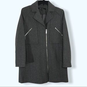 Kenneth Cole Gray Wool Blend Coat Sz 12